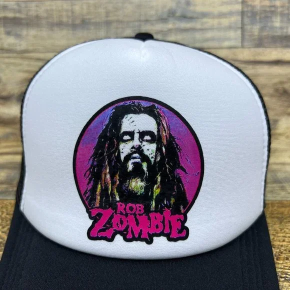 Rob Zombie Mens Trucker Hat Black Snapback Shock Rock Horror Movie Baseball Cap - Picture 3 of 8